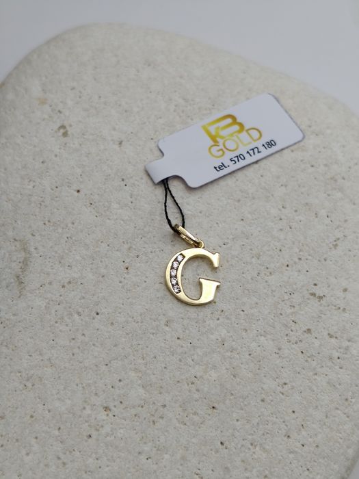 Złota Zawieszka Literka "G" Pr.585 Nowa Zapraszamy