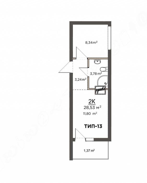 Смарт апаратменти від ЖК (Park Residence Smart) Однокімнатні 28.5м²