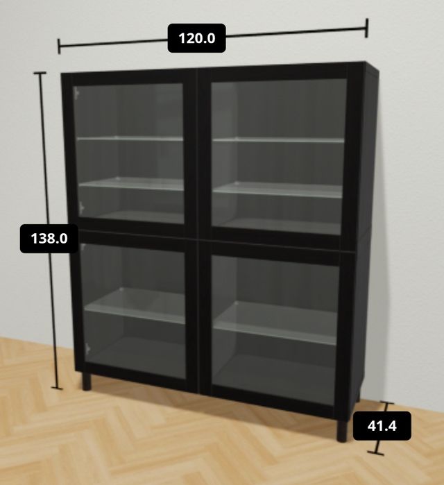 2 móveis Besta - IKEA - com portas em vidro