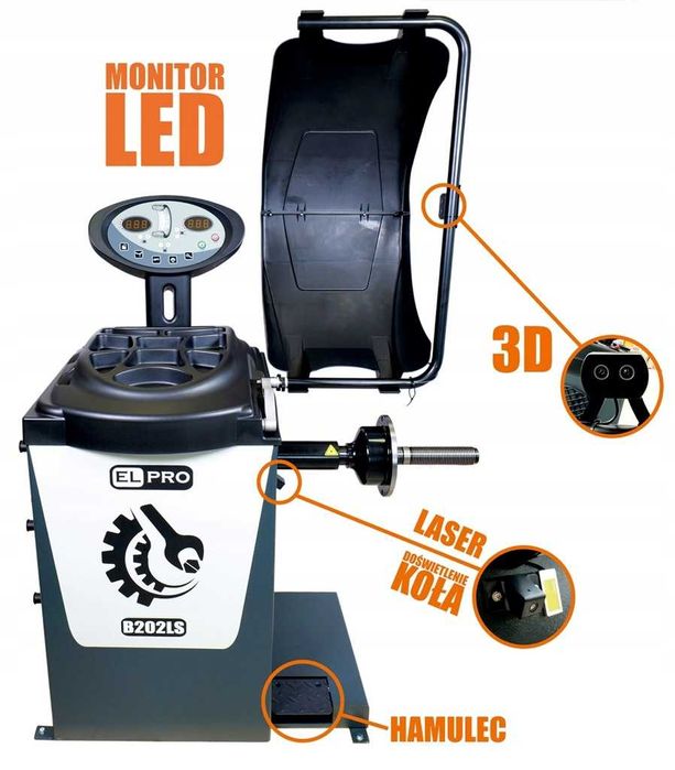 ELPRO Montażownica Automat Runflat + wyważarka laser opon Wulkanizacja