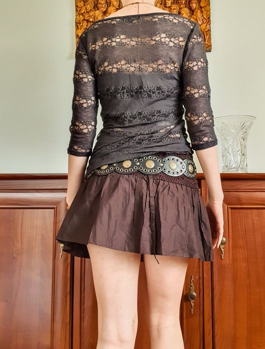 Szara siateczkowa bluzka