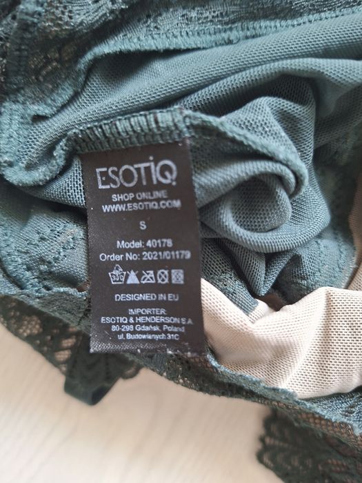 Piękne body butelkowa zieleń Esotiq r. S