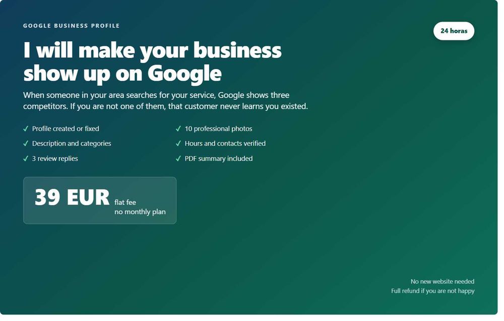 A sua empresa aparece no Google em 24 horas