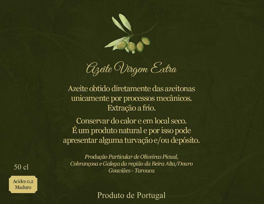 Azeite Biológico 0,2. Produção particular nas encostas do Varosa.