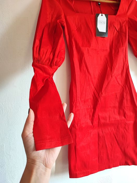 Nowa elegancka wizytowa sukienka czerwona na święta sesje XS