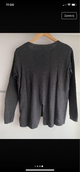 Sweter sweterek szary z kolorowa nitka