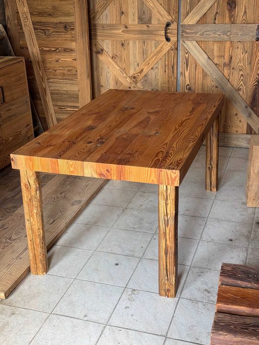 Stół prawdziwe stare drewno ręczna robota unikatowy klimat 150 x 90 cm