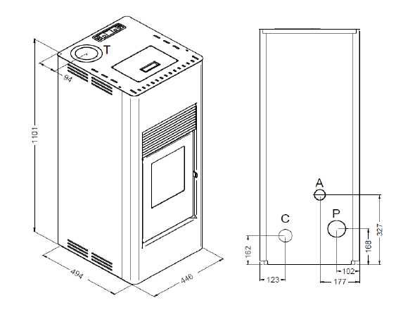 Piecyk na pellet Marisa 2.0 - 9 kW z rozprowadzeniem DGP automat z pilotem