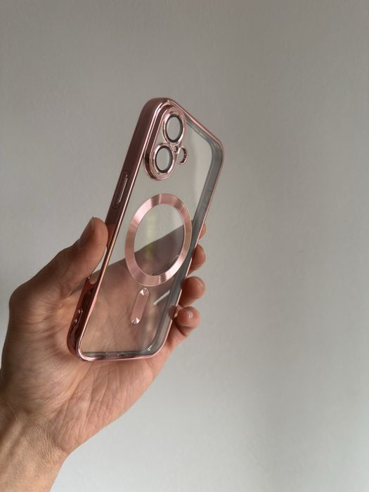 Etui tech protect Mag Safe różowe + SZKŁO do iPhone 16
