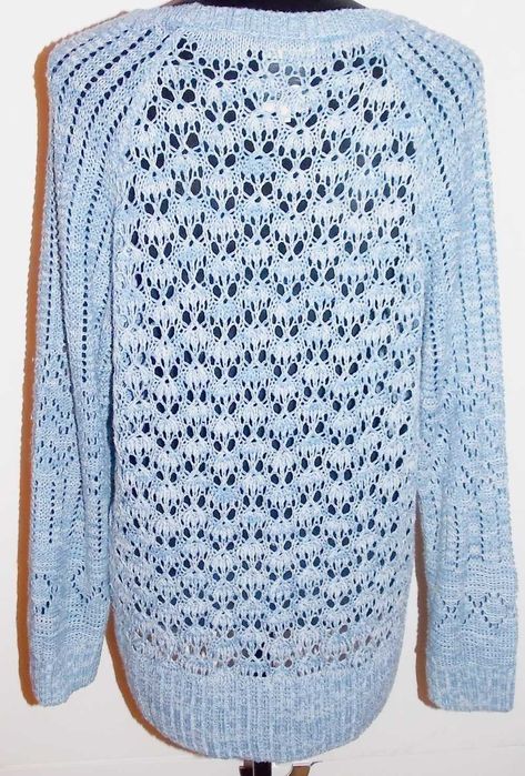 Sweter ICHI L jak nowy niebieski pleciony