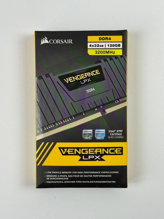 Pamięć RAM CORSAIR Vengeance LPX DDR4 DIMM 4×32GB 3200MHz CL16 XMP