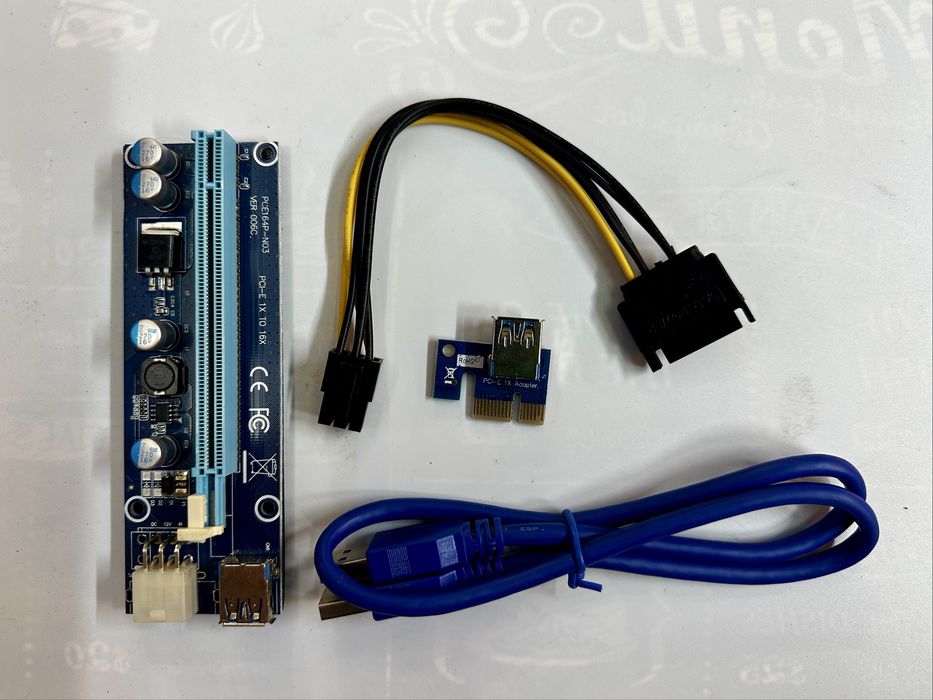 Райзер (Riser) Card PCI Express ver 006C PCI-E 1X to 16X 6+2 Pin 12v