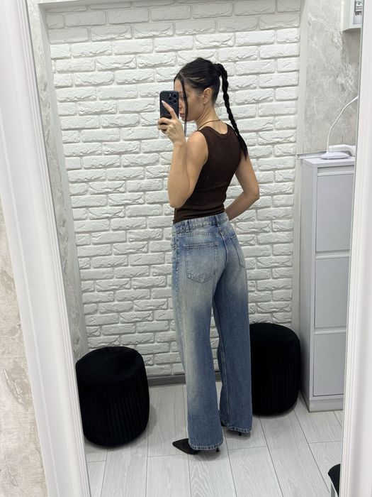 Джинси широкі труби bershka