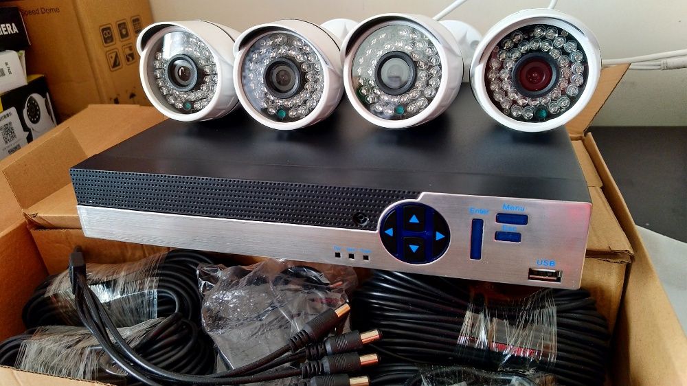 Sistema video vigilancia 4 cameras 1080p internet Android ios iphone