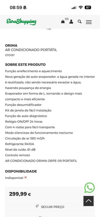 AC Portátil ORIMA