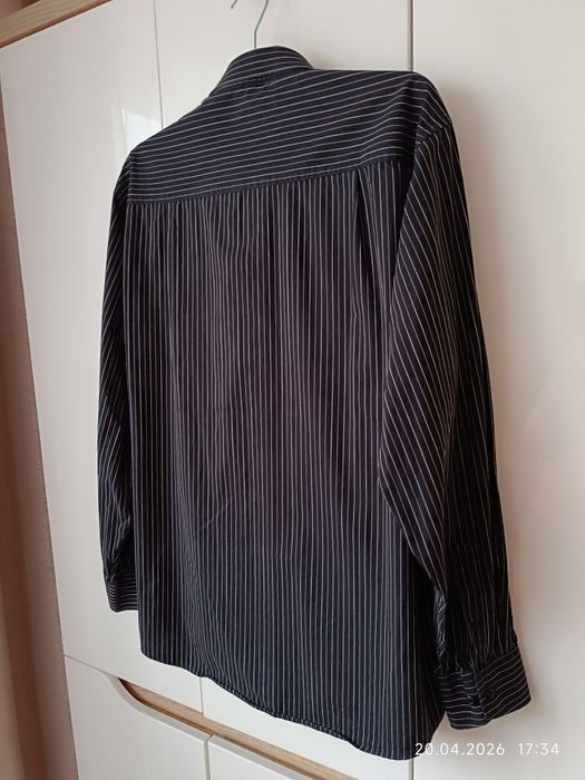 Czarna koszula męska w paski Eden r XL