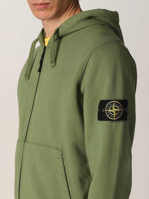 stone island zip green