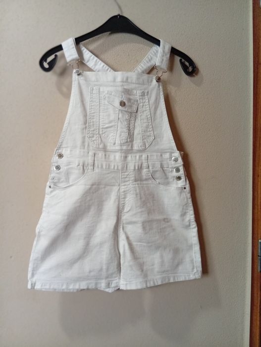 jardineira curta ganga branca