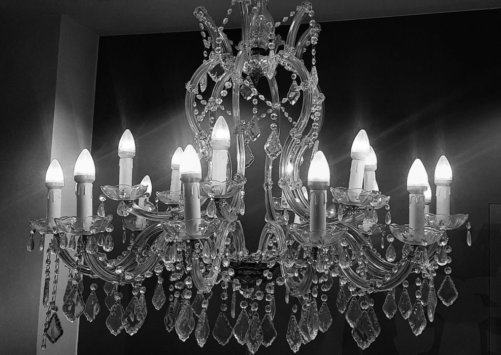 duży ŻYRANDOL kryształowy, 1 metr średnicy