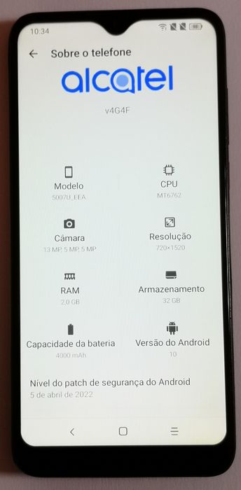 Telemóvel smartfone alcatel 1v
