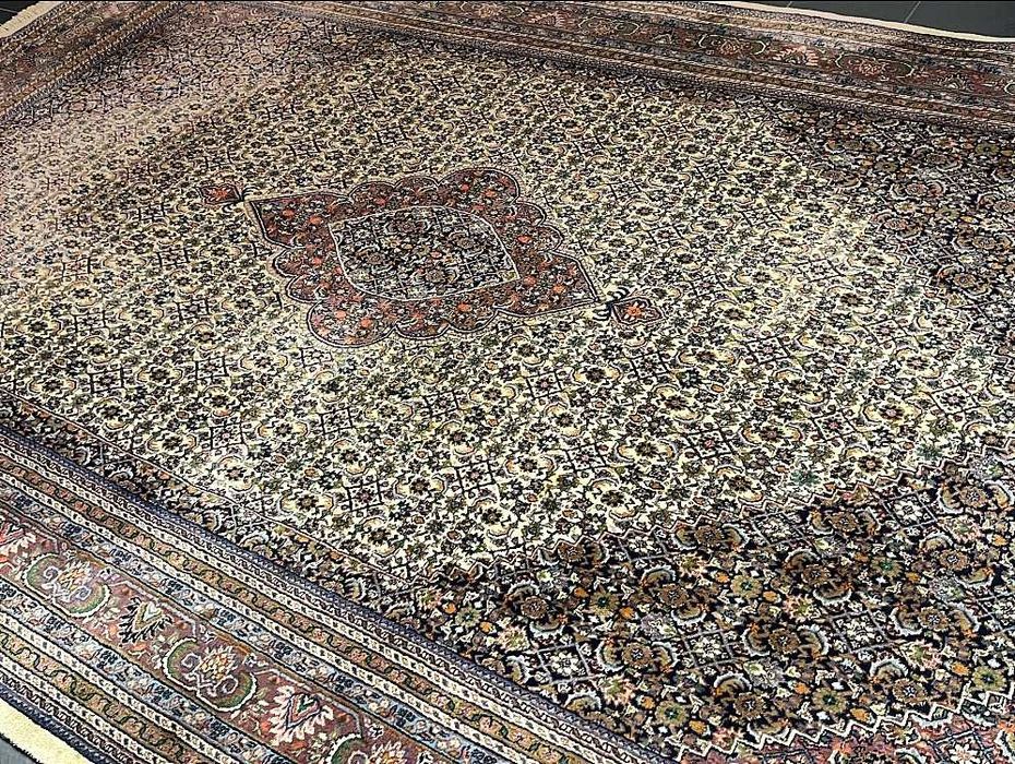 Tapete Persa BIDJAR original, lã, feito à mão, nós finos, 380cmx245 cm