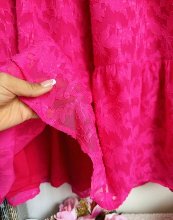 Розовое платье миди Shein, платье цвета фуксии. Размер S, 44.