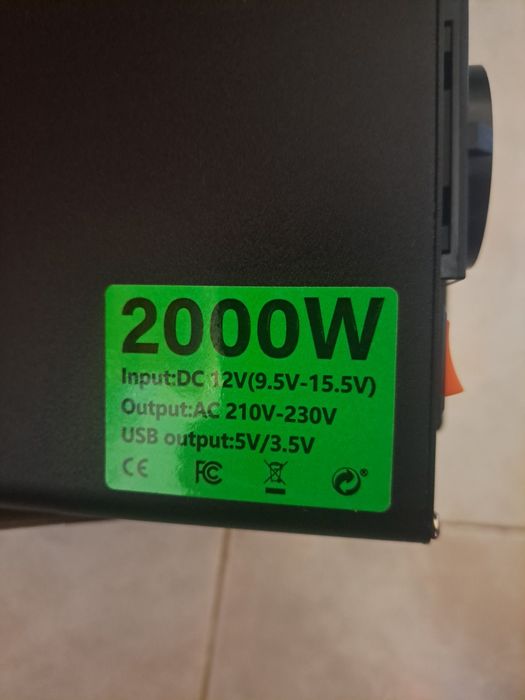 Inversor 12V 2000w onda pura