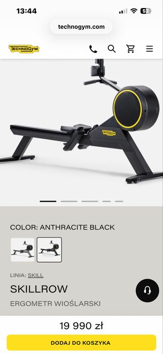 Wioślarz Technogym Skillrow – sprzęt premium, stan bardzo dobry.