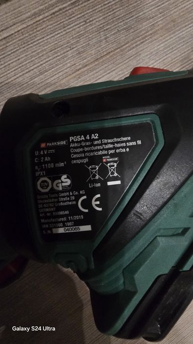 Parkiside PGSA 4A2 Nozyce akumulatorowe 2Ah   do krzewow i trawy