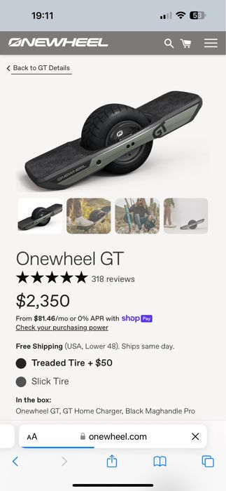 Onewheel GT TREATED, snowboard, ванвіл, моноколесо USA