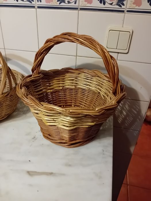 Conjunto de 4 Cestas em Verga Antigas