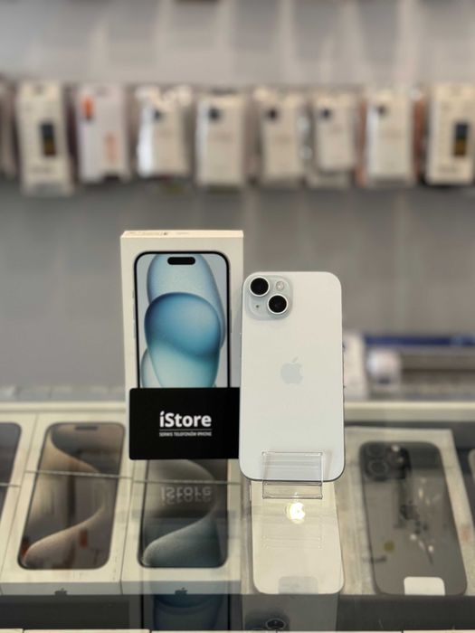iPhone 15 • Blue • 128 GB • Błękitny • 100% bateria • GWARANCJA • raty