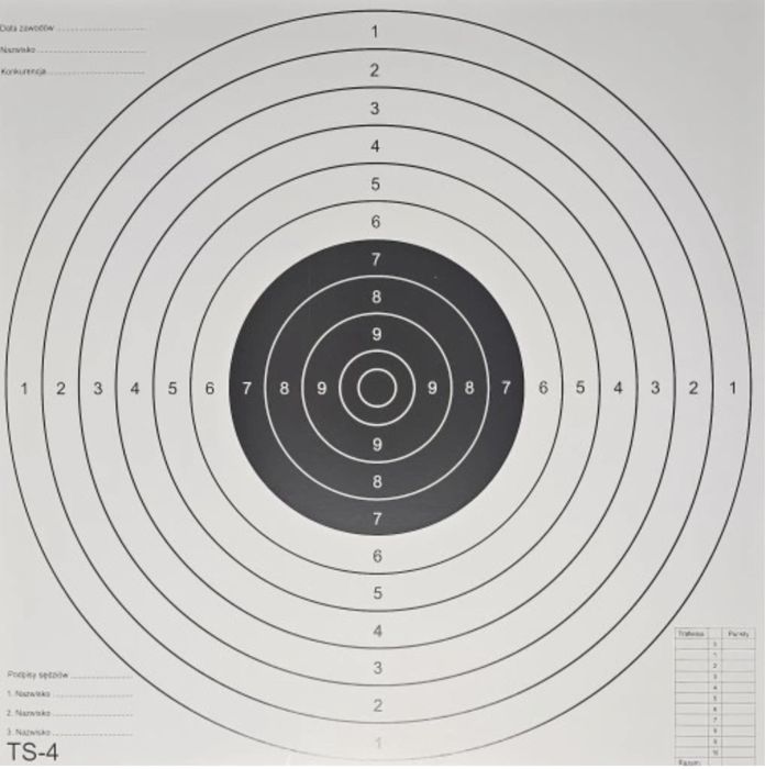Tarcze strzeleckie TS-4 z papieru - 100 szt. trwałe