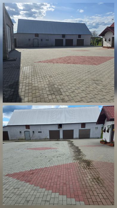 Mycie kostki brukowej,  elewacji