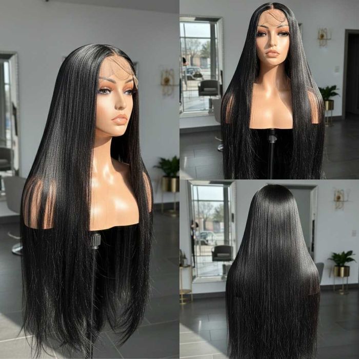 Długa Czarna Prosta Peruka Na Koronkowej Siateczce Lace Front Wig