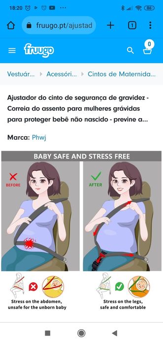 Cinta pós parto e assento protetor para grávidas