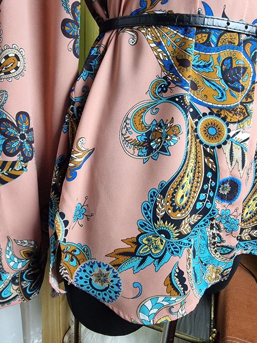 Koszula długi rękaw paisley boho Vila M 38 zwiewna elegancka romantycz