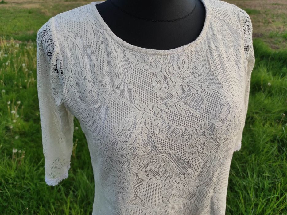 Koronkowa bluzka TUNIKA ecru Dorothy Perkins 42 XL