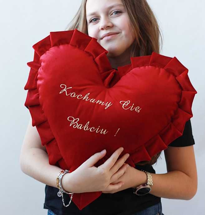 Zestaw 4 poduszek serce Dzień Babci i Dziadka