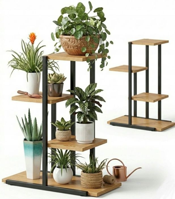 Kwietnik na Rośliny Industrialny Loft Regał na Doniczki Półki na Kwiat