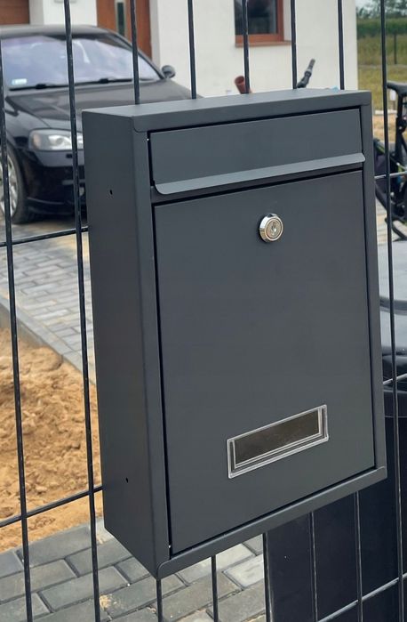 Skrzynka na Listy i Gazety Antracytowa Wyrzutnia Pocztowa do Domu