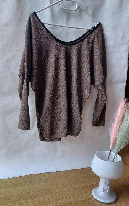 Brązowy sweterek sweter narzutka kardigan bluza bluzka S M L 36 38 40