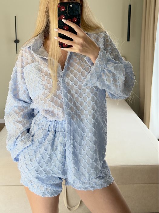 Блакитний костюм літній, рубашка і шорти