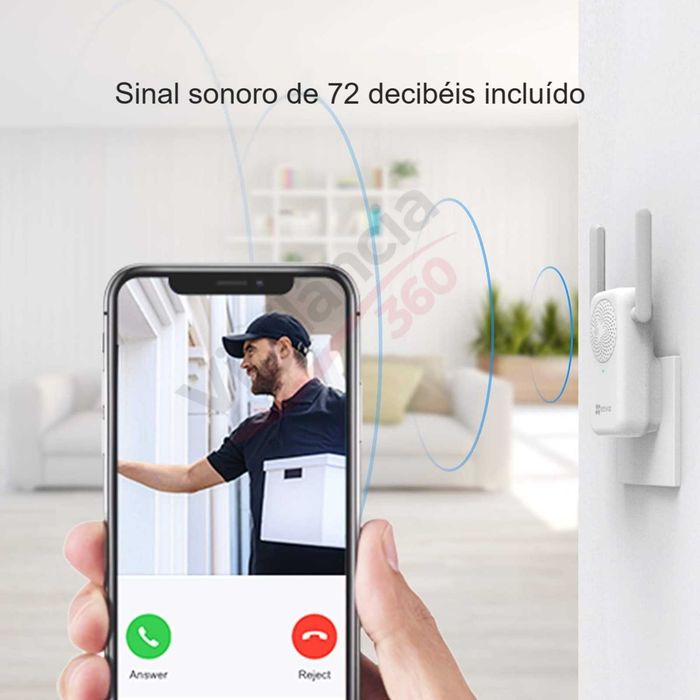 Vídeo Porteiro WiFi EZVIZ Full HD | Campainha Inteligente IP65 - NOVA