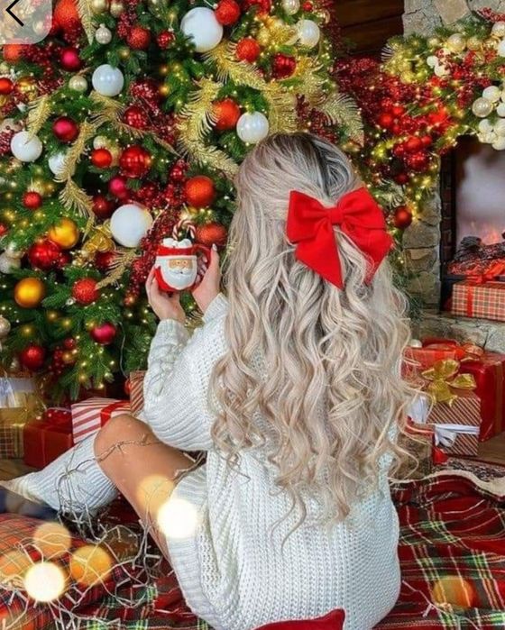 Бант-заколка для  зачіски на новорічну фотоссесію