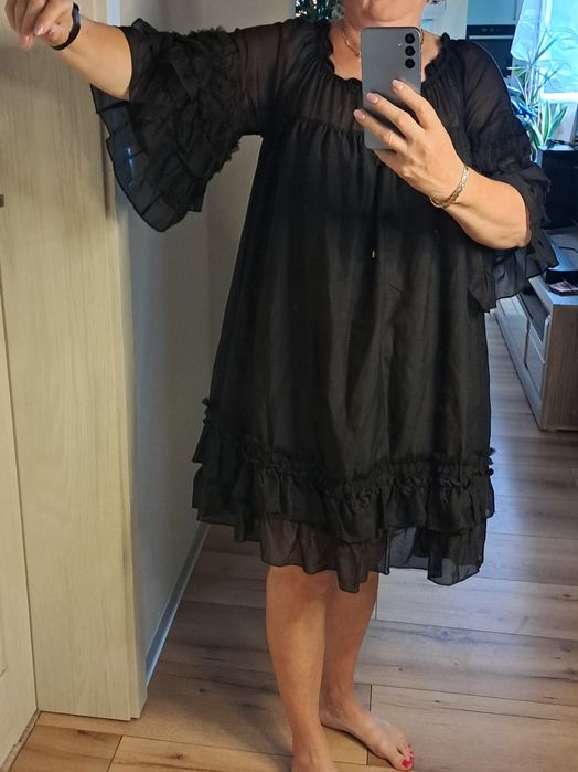 Piękna jedwabna sukienka rozmiar uniwersalny