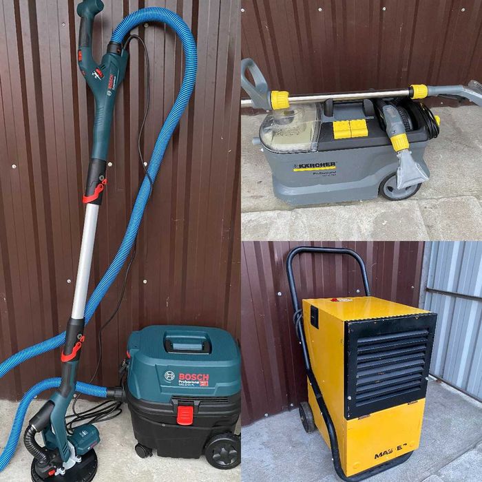Wynajmę żyrafę Bosch, odkurzacz piorący Karcher Puzzi, osuszacz Master
