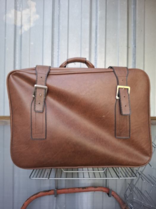 Mala couro viagem vintage