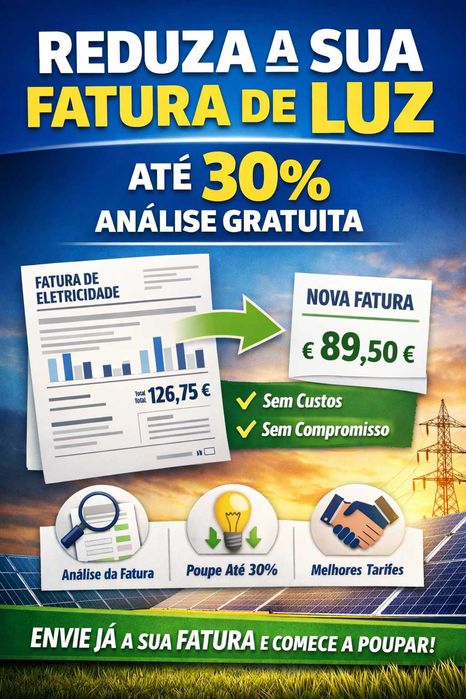 Reduza já a sua fatura de luz até 30% – análise gratuita
