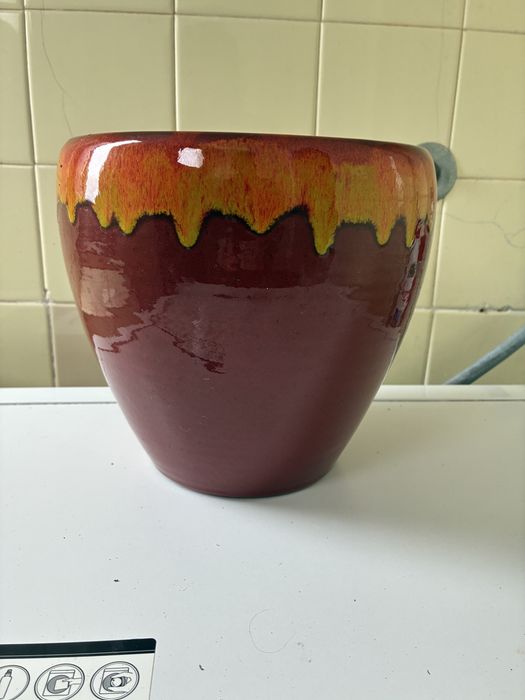 Vaso Encarnado Vidrado Novo